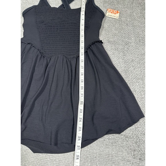 Free People Movement Smockin Hot Mini Dress Womens Extra Small Black Romper Read - Picture 6 of 14